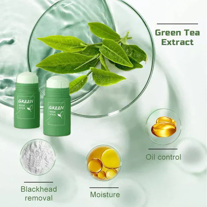 Green Tea Clay Mask Stick for Deep Pore Cleansing – 2 Pack