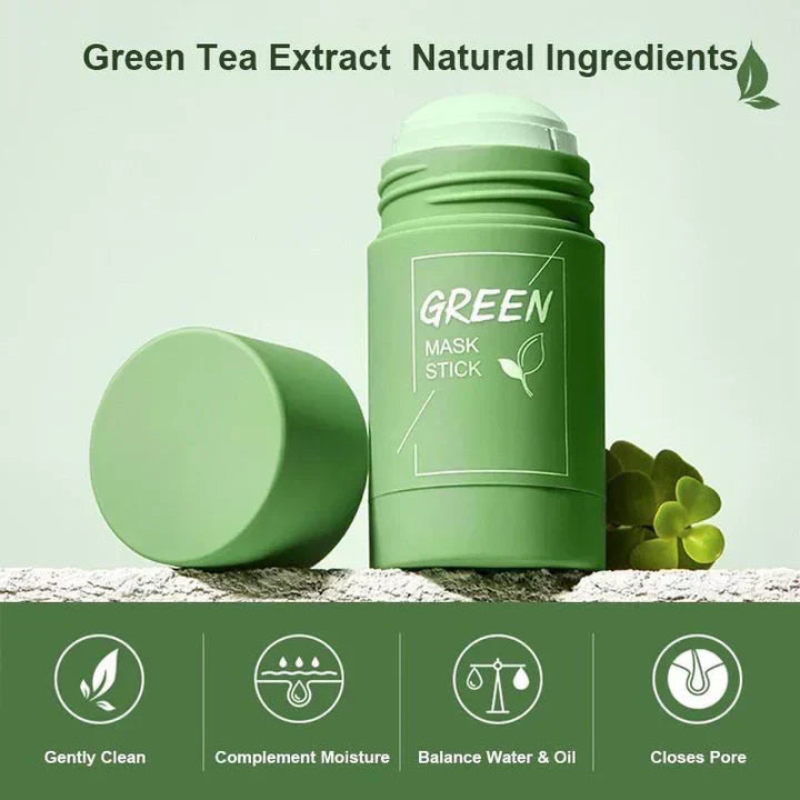 Green Tea Clay Mask Stick for Deep Pore Cleansing – 2 Pack