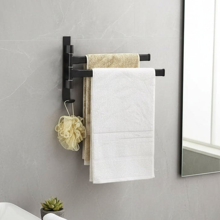 Towel holder with 2 arms – space-saving wall design