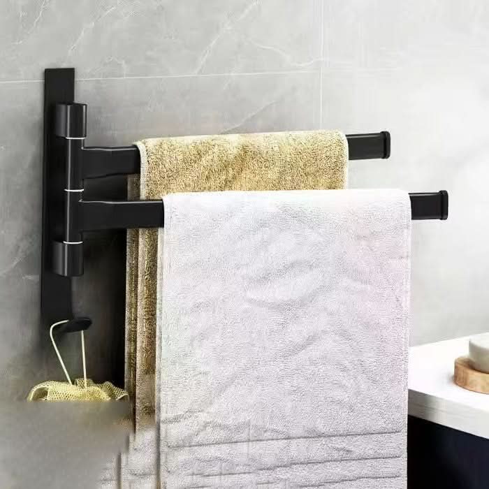 Towel holder with 2 arms – space-saving wall design