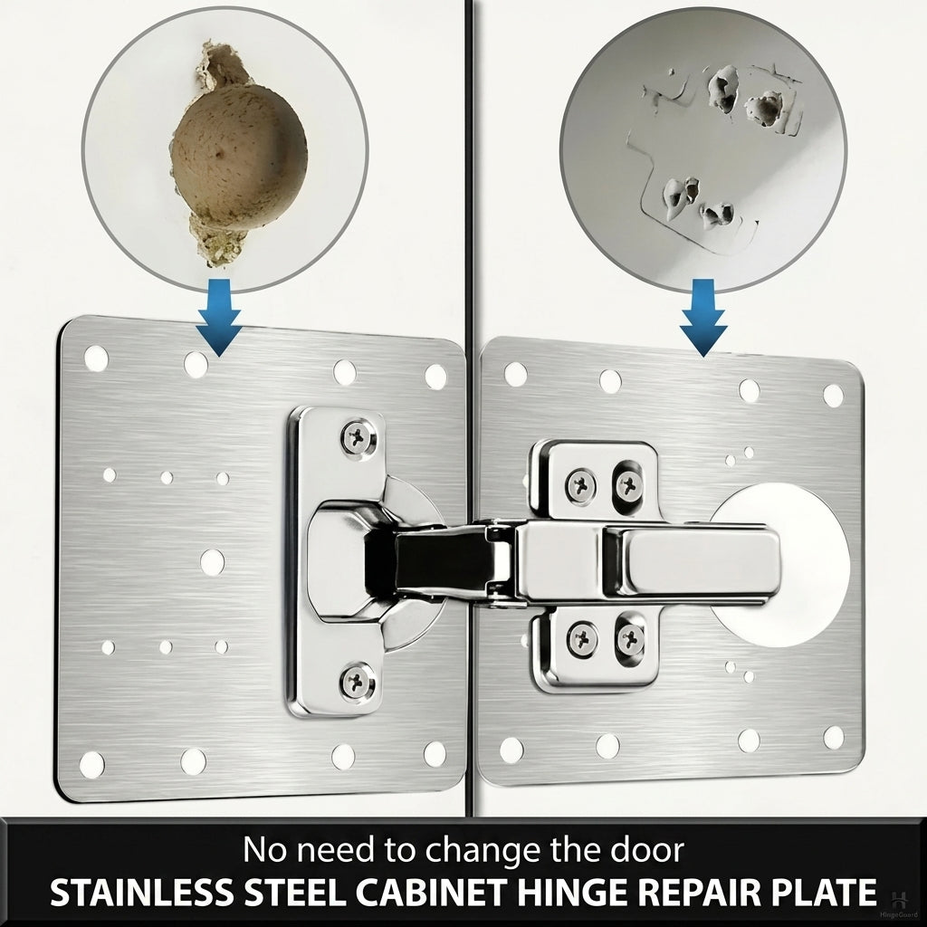Stainless Steel Hinge Repair Plate for Cabinet Doors – 10 Pack
