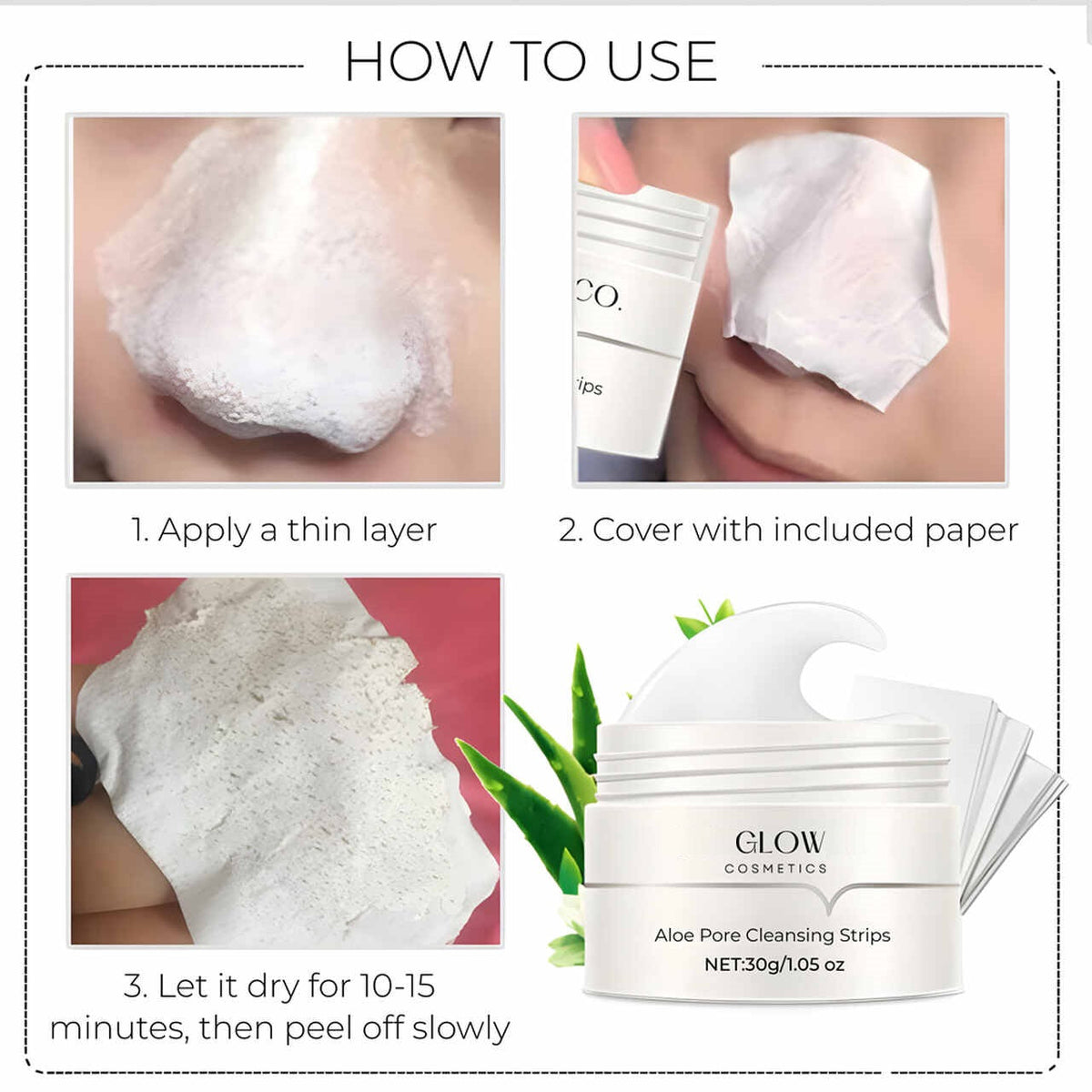 Pore Cleansing Patches with Activated Charcoal & Aloe Vera – 2x 20 Pieces