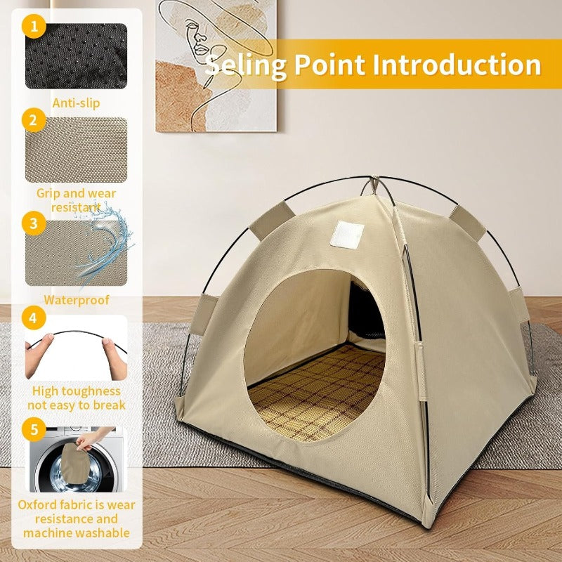 Foldable Pet Tent Cave for Cats and Small Dogs – Soft Enclosed Bed