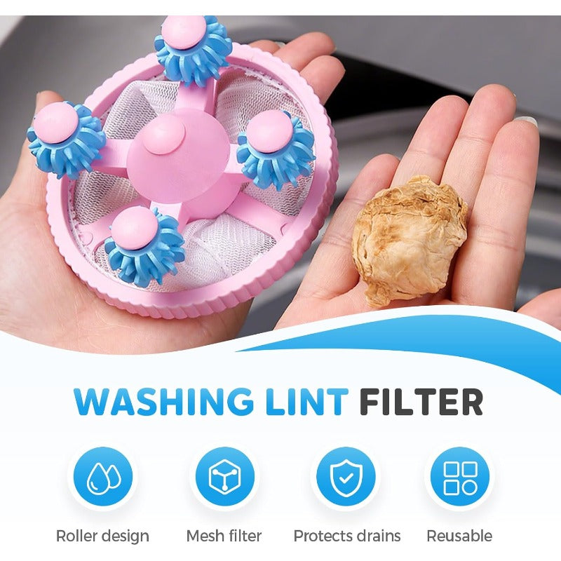 Washing Machine Lint Catcher – Floating Pet Hair & Fluff Filter (8 Pack)