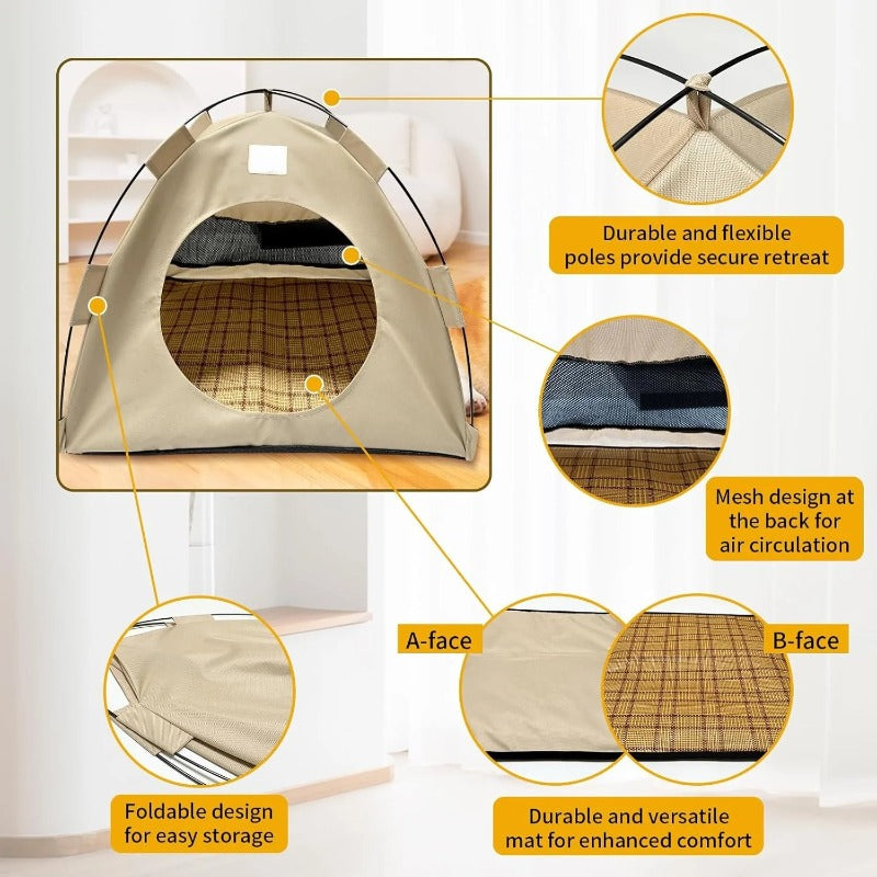 Foldable Pet Tent Cave for Cats and Small Dogs – Soft Enclosed Bed