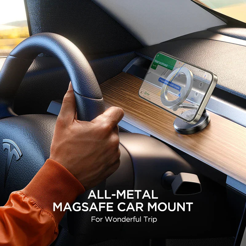 Magnetic Car Phone Holder with 360° Rotation – Foldable Dashboard Mount