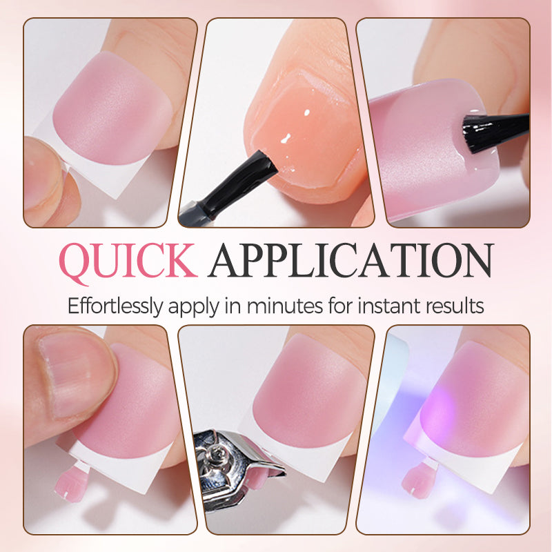 Reusable Press-On Toenails with Gel Base for At-Home Pedicure