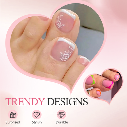 PressNails – Reusable Press-On Toenails for Perfect Pedicure at Home [1 + 1 Free]