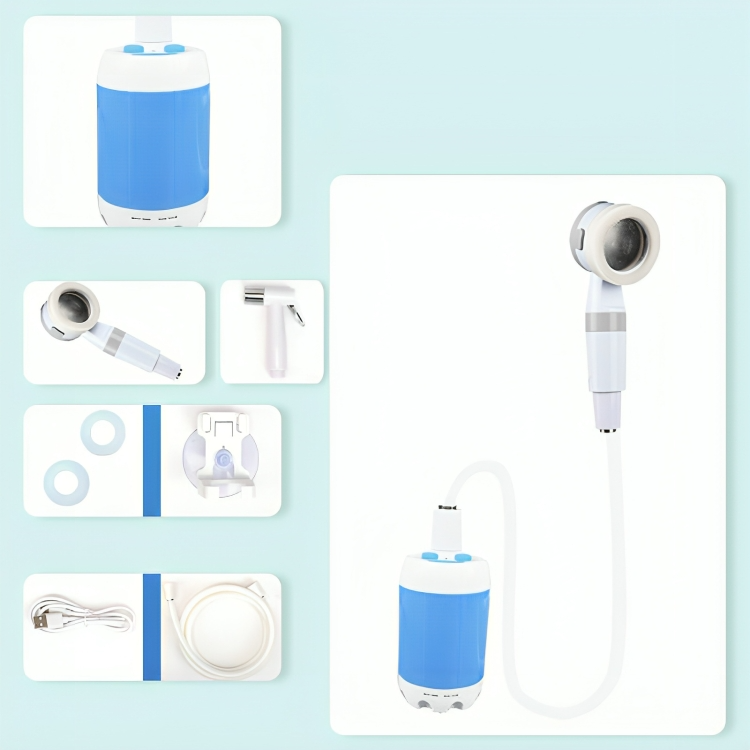 Portable Outdoor Shower with Rechargeable Battery and Adjustable Water Flow