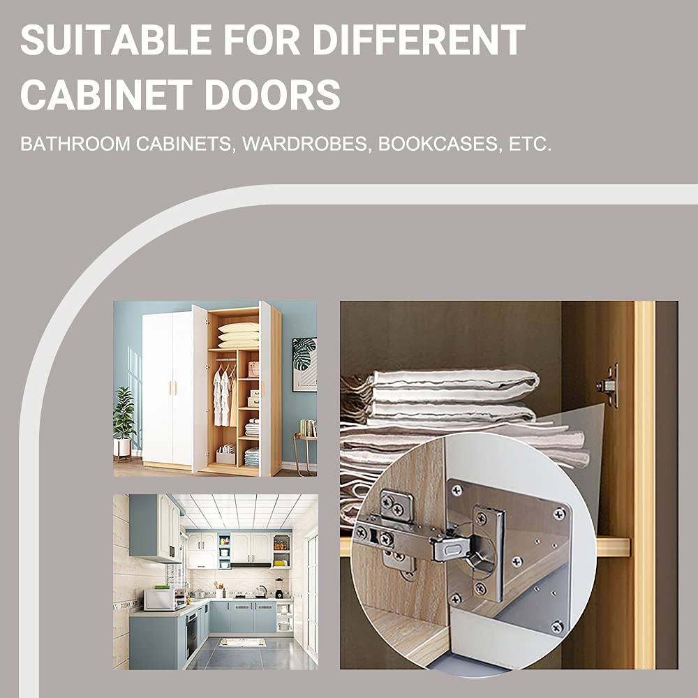 Stainless Steel Hinge Repair Plate for Cabinet Doors – 10 Pack