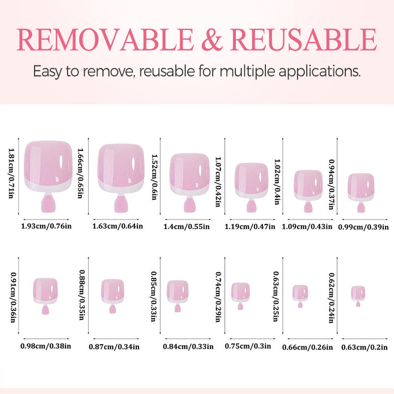 Reusable Press-On Toenails with Gel Base for At-Home Pedicure