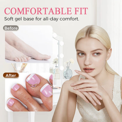 PressNails – Reusable Press-On Toenails for Perfect Pedicure at Home [1 + 1 Free]