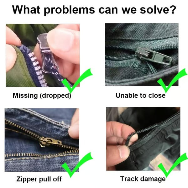 Universal Zipper Repair Kit – Removable Metal Fix for Clothes & Bags