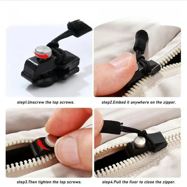 Universal Zipper Repair Kit – Removable Metal Fix for Clothes & Bags