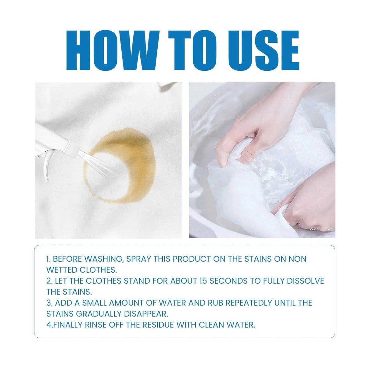 Fabric Stain Remover Spray – Bleach-Free Textile Cleaner for All Fabrics