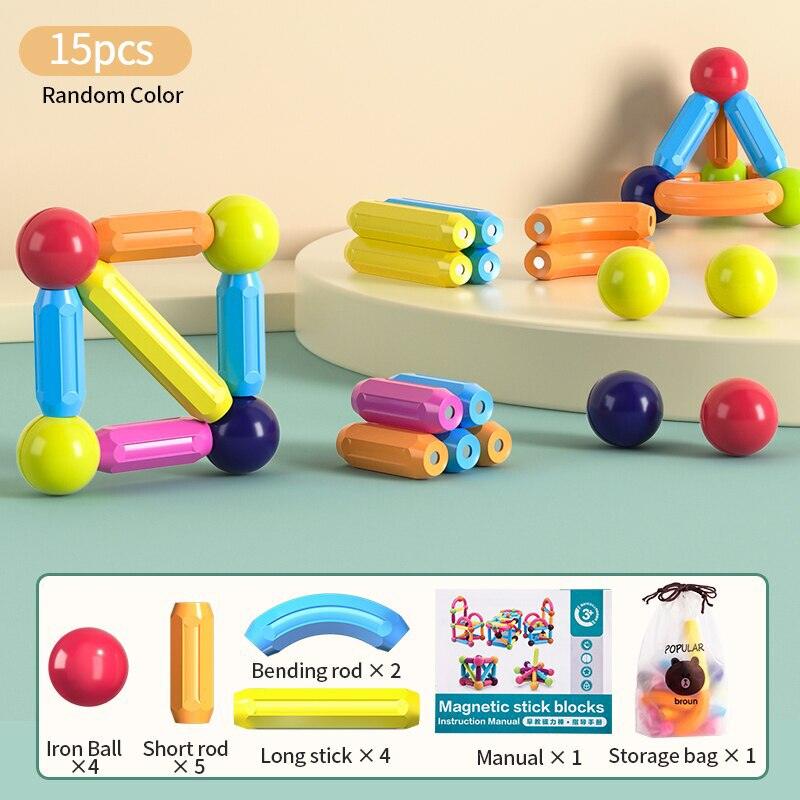 SuperBlock™ – Magnetic Ball & Rod Set for kids for creative & playful learning (42 pcs) [50% Discount]