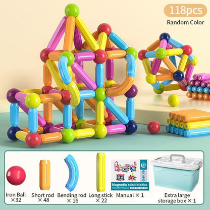 SuperBlock™ – Magnetic Ball & Rod Set for kids for creative & playful learning (42 pcs) [50% Discount]