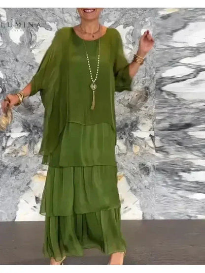Women's Spring Layered Maxi Dress