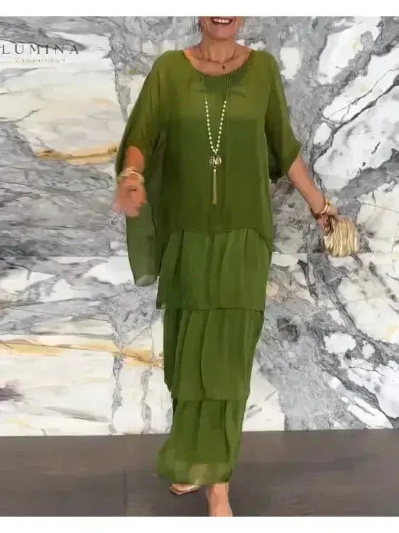 Women's Spring Layered Maxi Dress