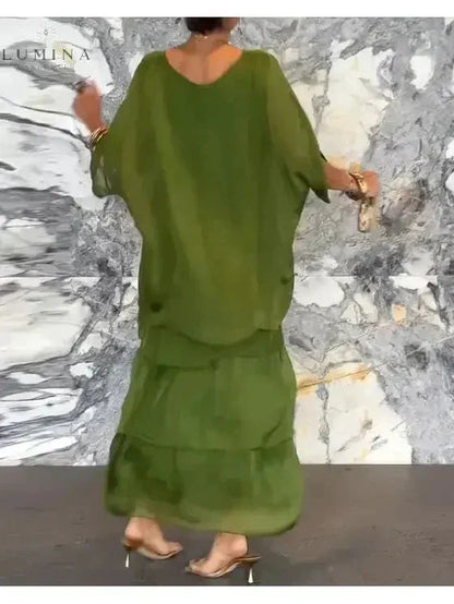 Women's Spring Layered Maxi Dress