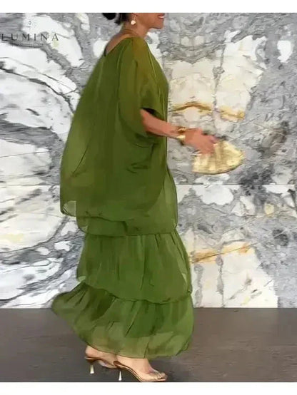 Women's Spring Layered Maxi Dress