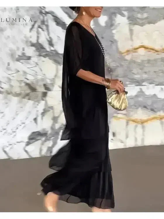 Women's Spring Layered Maxi Dress