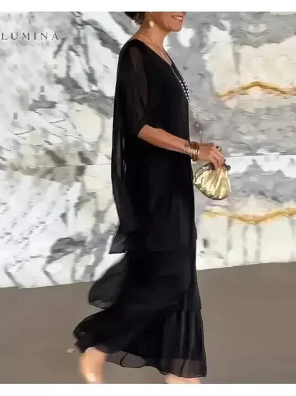 Women's Spring Layered Maxi Dress