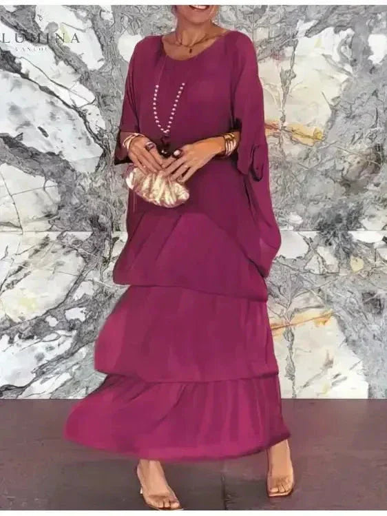 Women's Spring Layered Maxi Dress