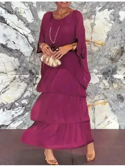 Women's Spring Layered Maxi Dress