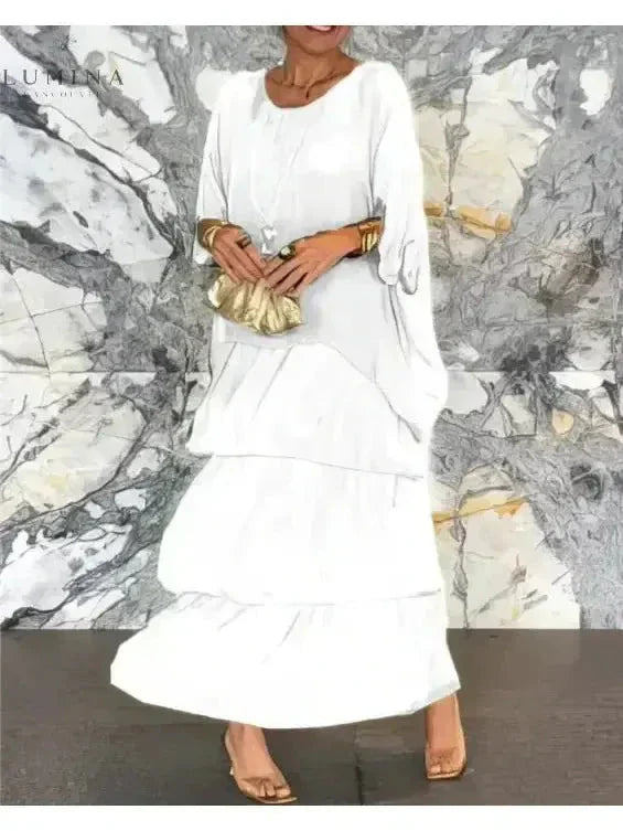 Women's Spring Layered Maxi Dress