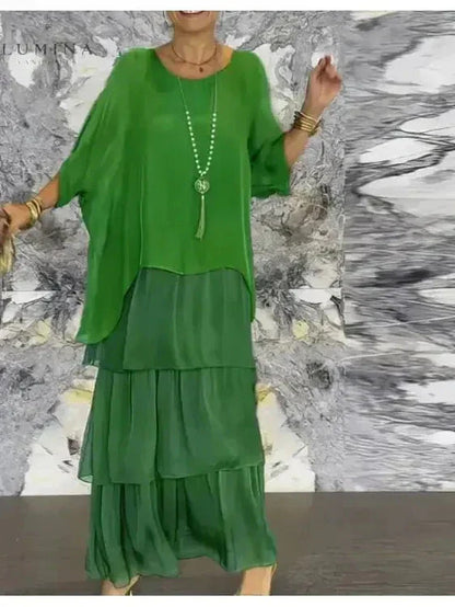 Women's Spring Layered Maxi Dress