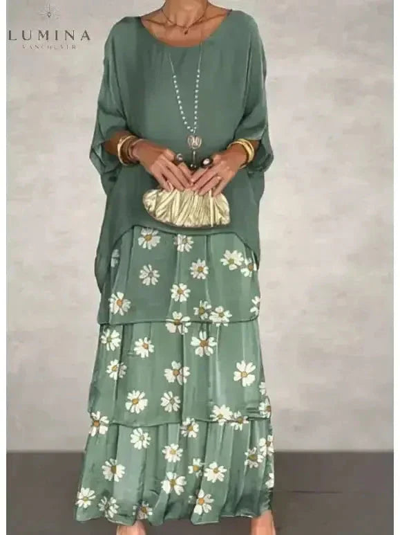 Women's Spring Layered Maxi Dress