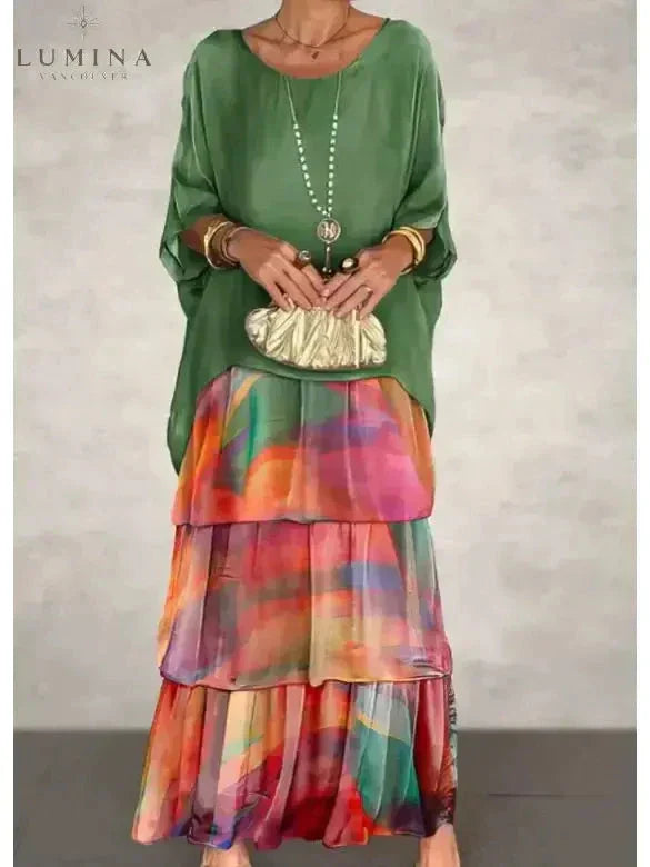 Women's Spring Layered Maxi Dress