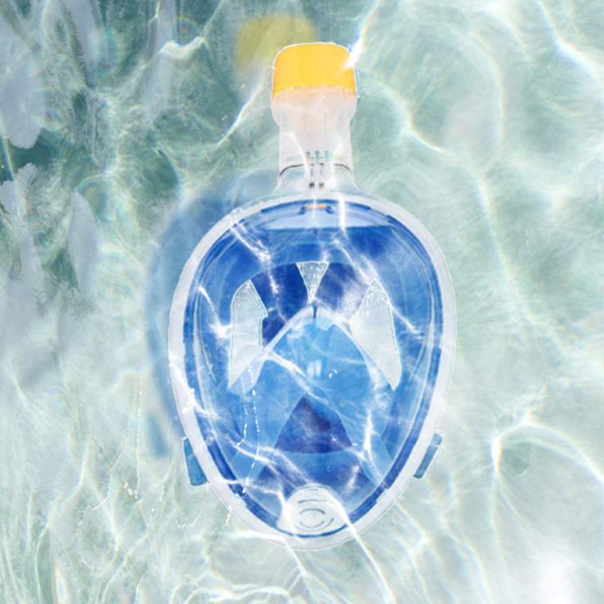 Full Face Snorkel Mask with Anti-Fog Tempered Glass for Diving and Swimming