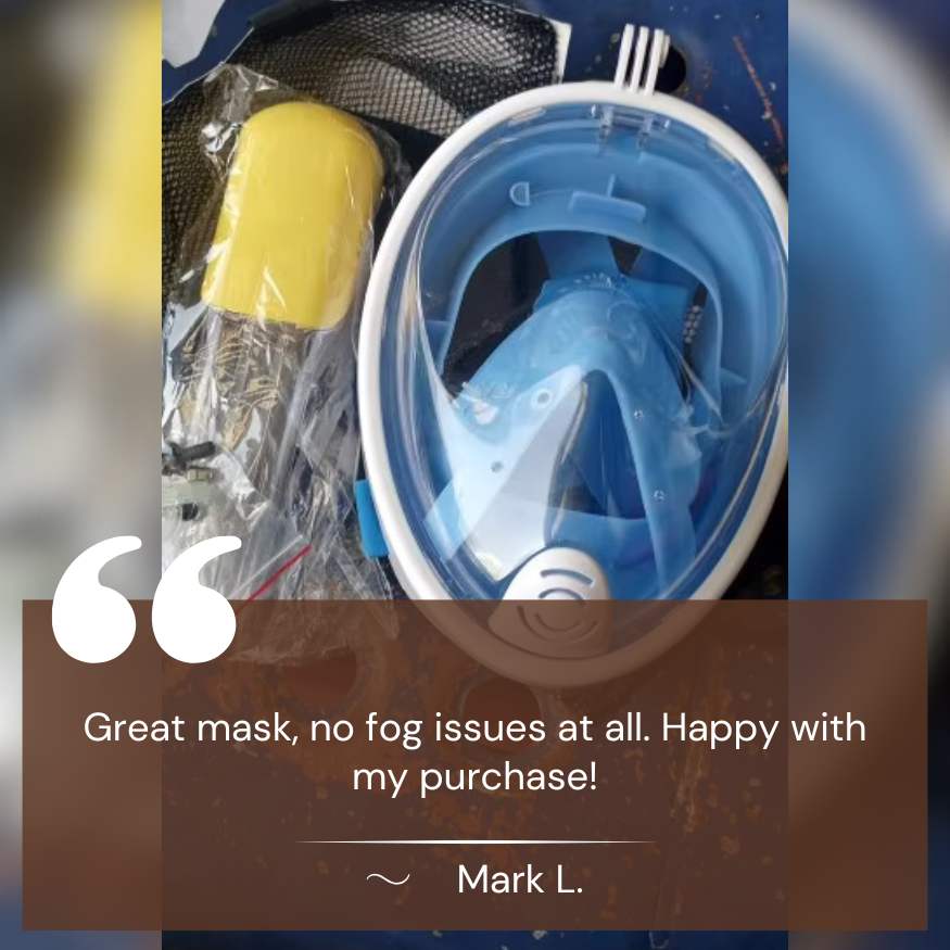 Full Face Snorkel Mask with Anti-Fog Tempered Glass for Diving and Swimming