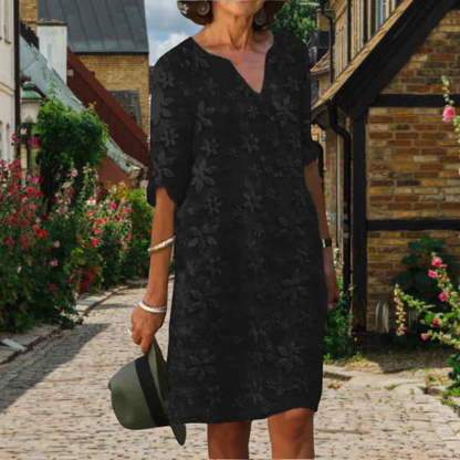 Floral Embroidered Midi Spring Dress