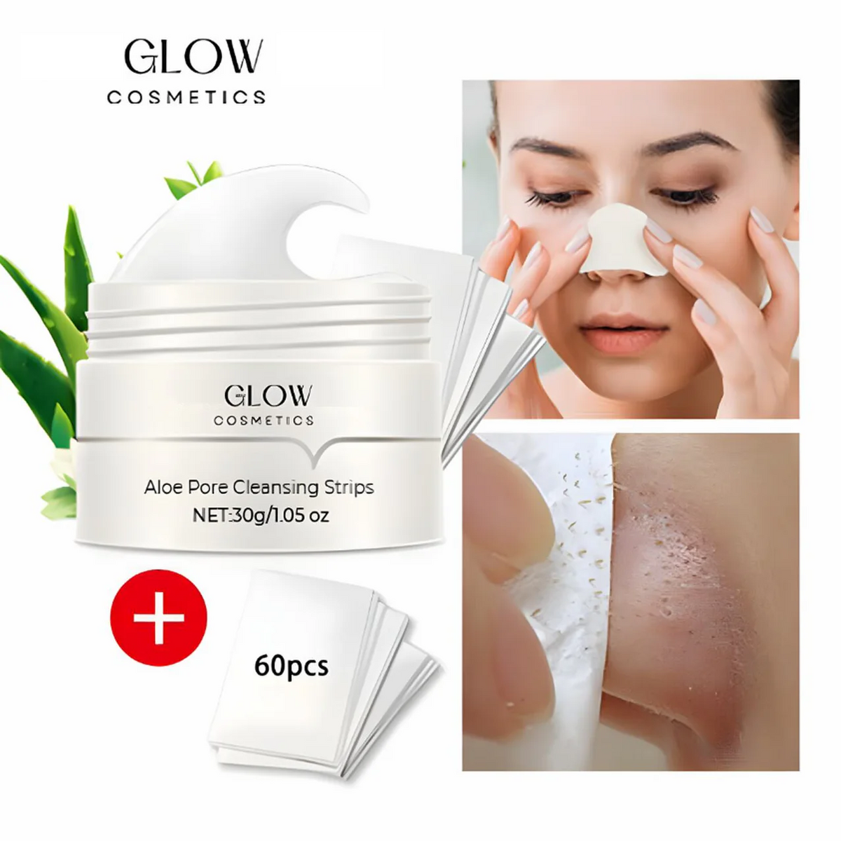 Pore Cleansing Patches with Activated Charcoal & Aloe Vera – 2x 20 Pieces