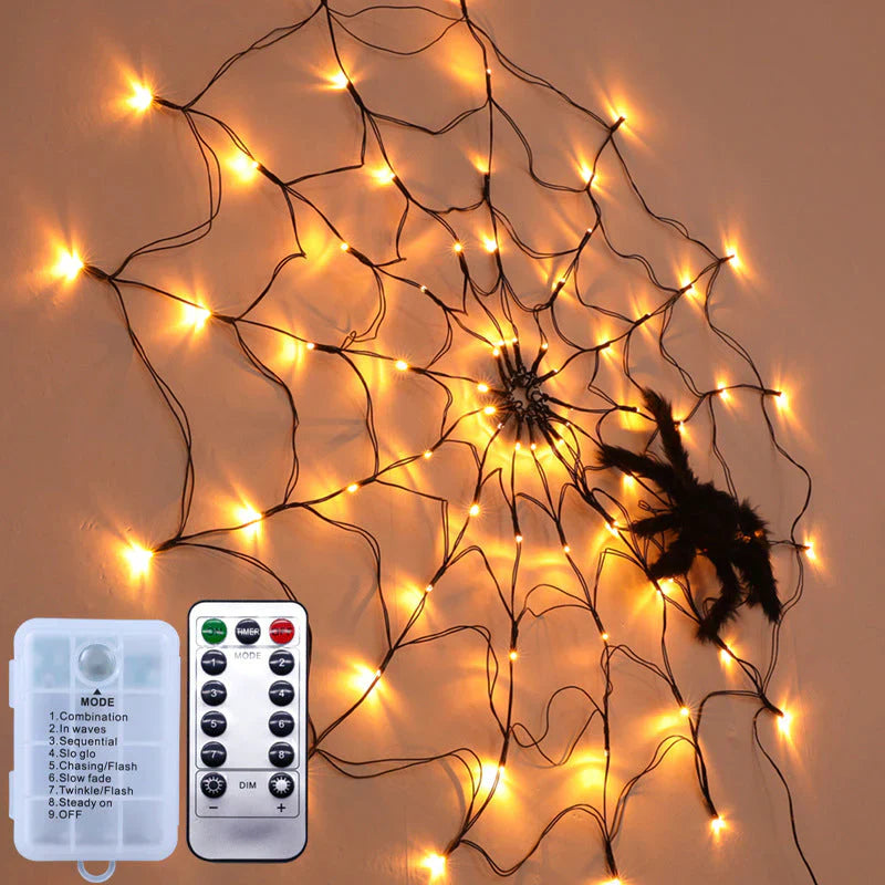 SpiderLight™ – Halloween Spider Web String Lights Decoration [50% Off]