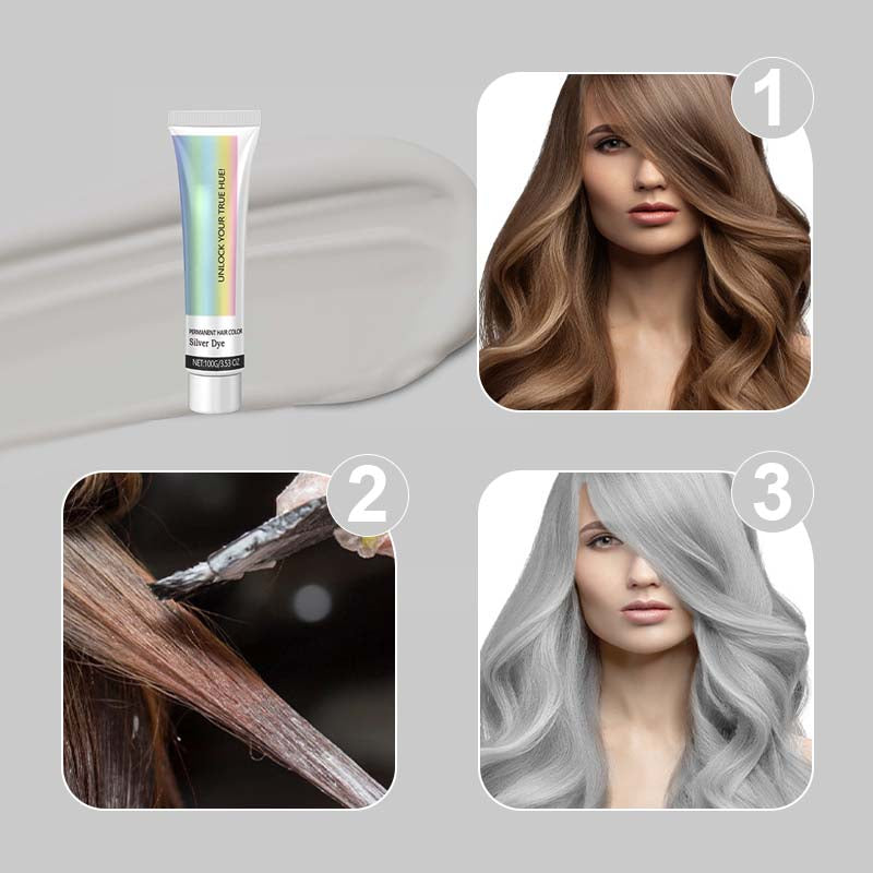 Silver Hair Color Cream – Ammonia-Free with Plant Extracts