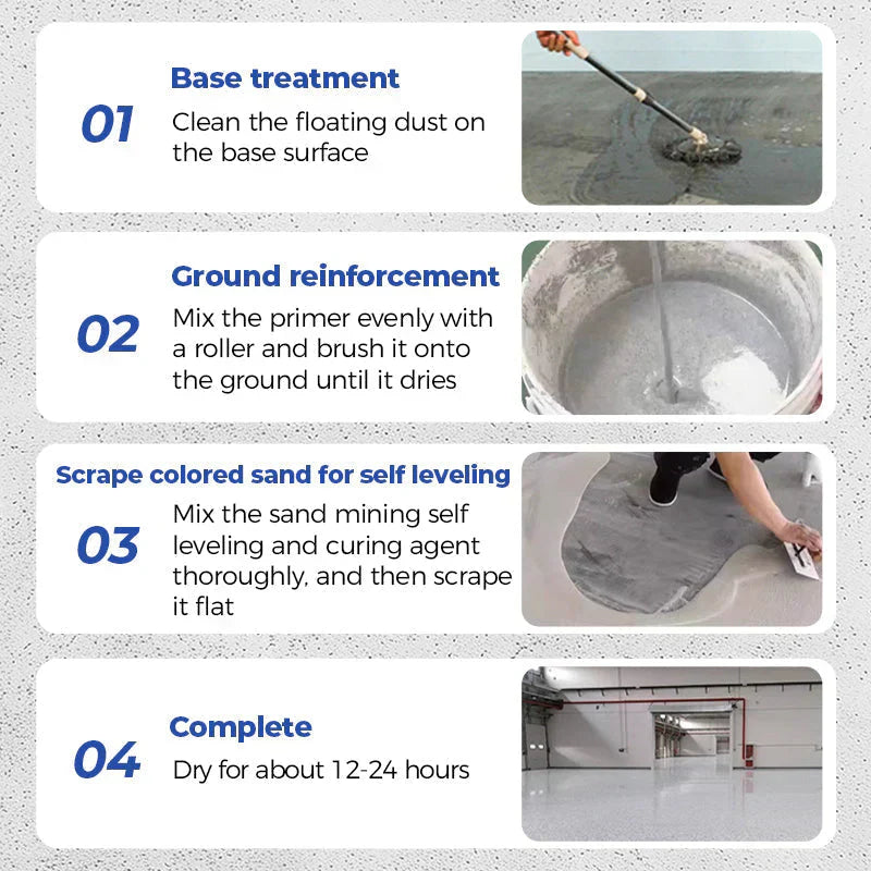 Non-Slip Waterproof Epoxy Floor Coating with High-Gloss Marble Effect