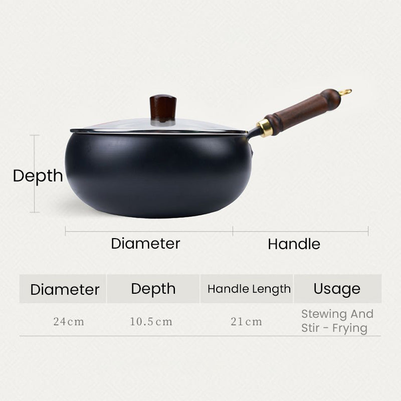 Cast Iron Pot 24 cm – 4.5 L Dutch Oven for All Heat Sources