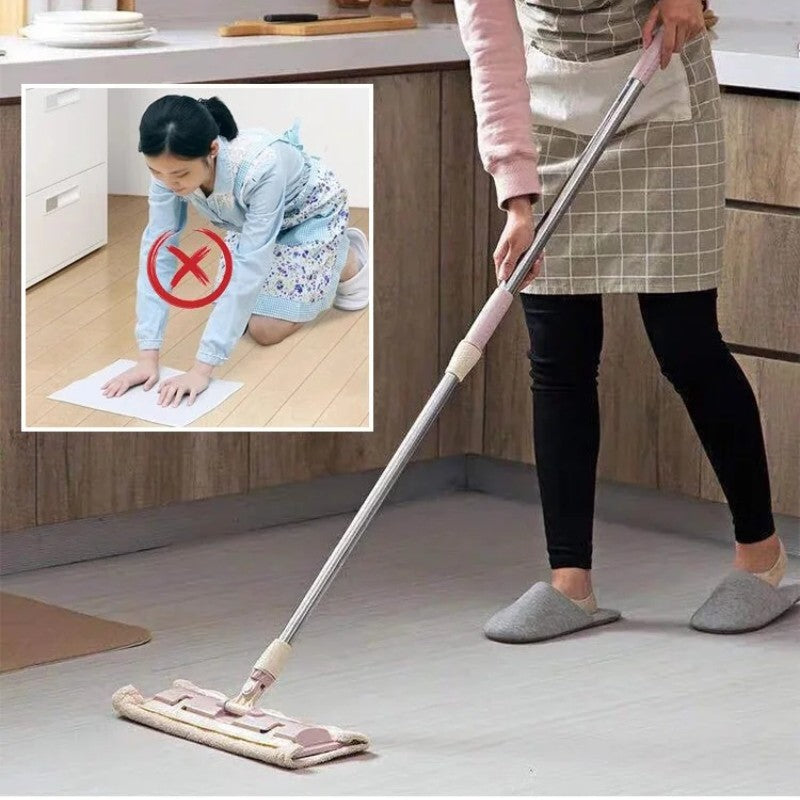 Telescopic Floor Mop with 360° Rotating Head and Microfiber Pad
