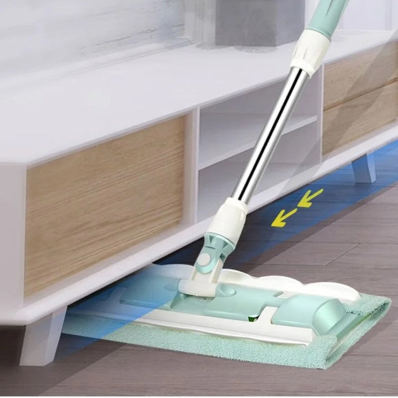 Telescopic Floor Mop with 360° Rotating Head and Microfiber Pad
