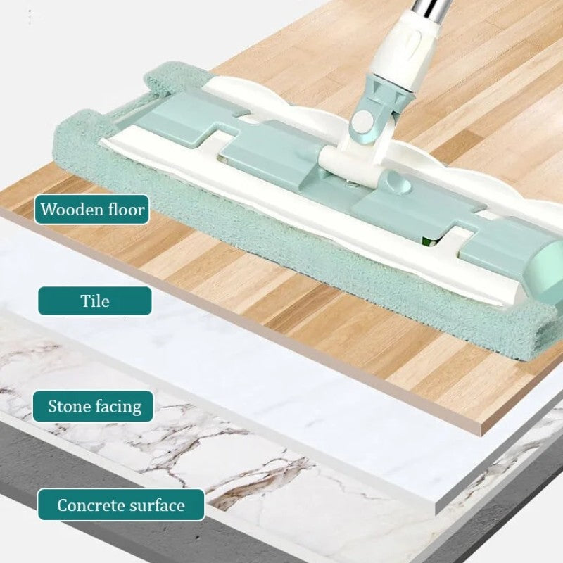 Telescopic Floor Mop with 360° Rotating Head and Microfiber Pad