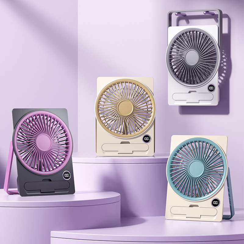 Portable Mini Fan Ultra-Flat Card Size with 6 Speeds & LCD Display
