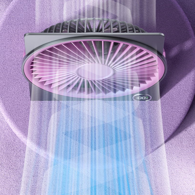 Portable Mini Fan Ultra-Flat Card Size with 6 Speeds & LCD Display