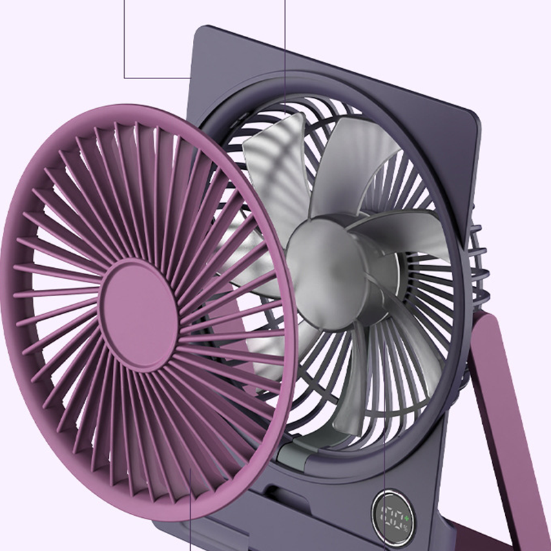 Portable Mini Fan Ultra-Flat Card Size with 6 Speeds & LCD Display