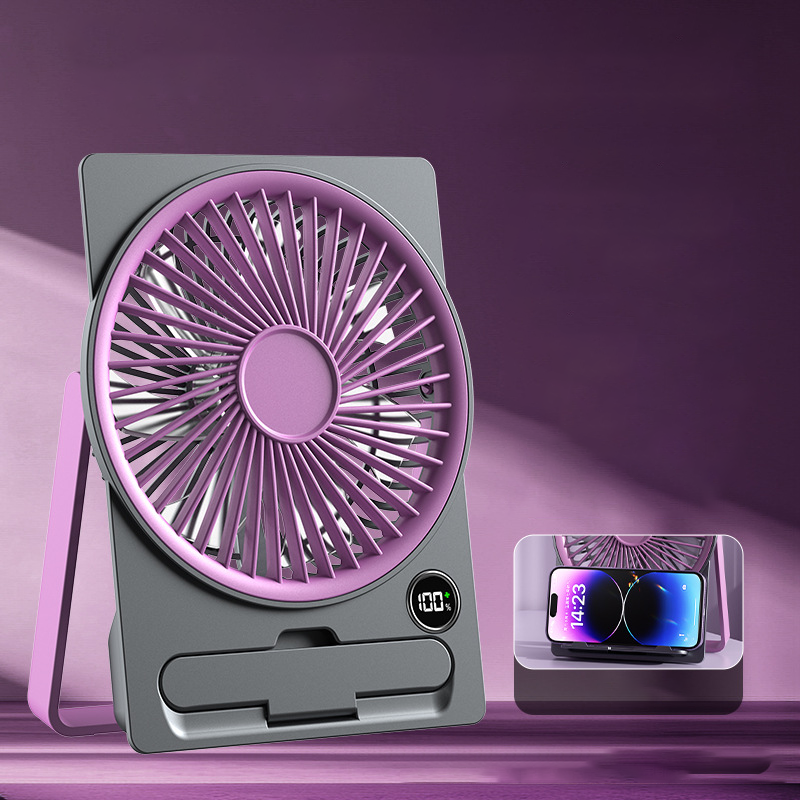 Portable Mini Fan Ultra-Flat Card Size with 6 Speeds & LCD Display