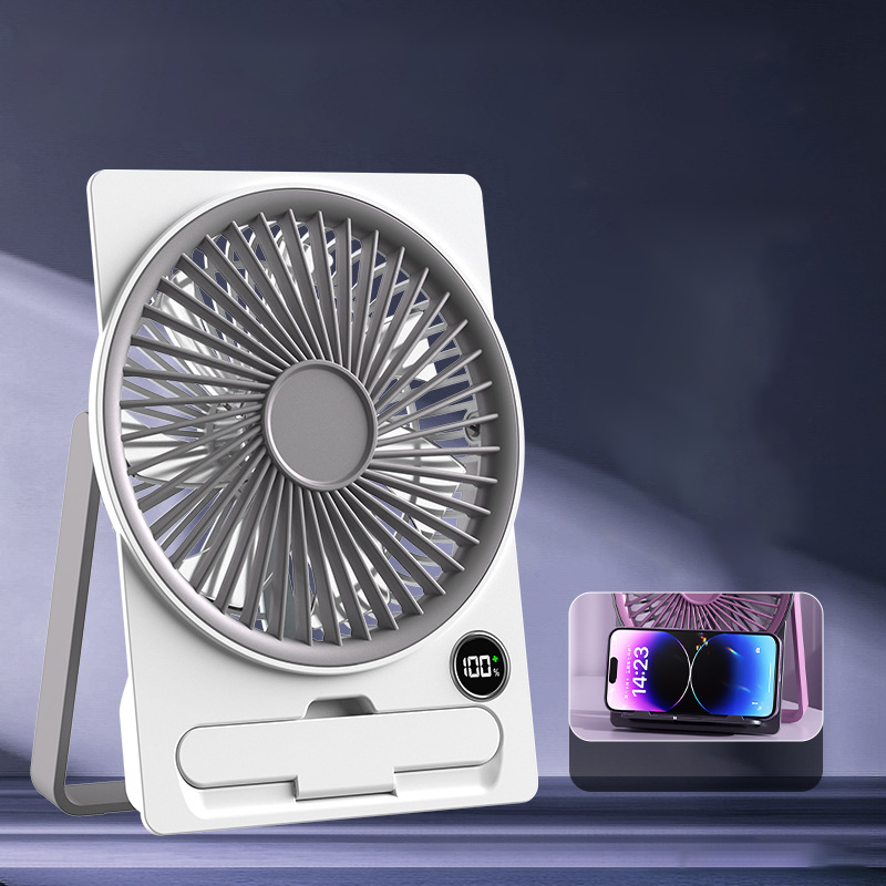 Portable Mini Fan Ultra-Flat Card Size with 6 Speeds & LCD Display