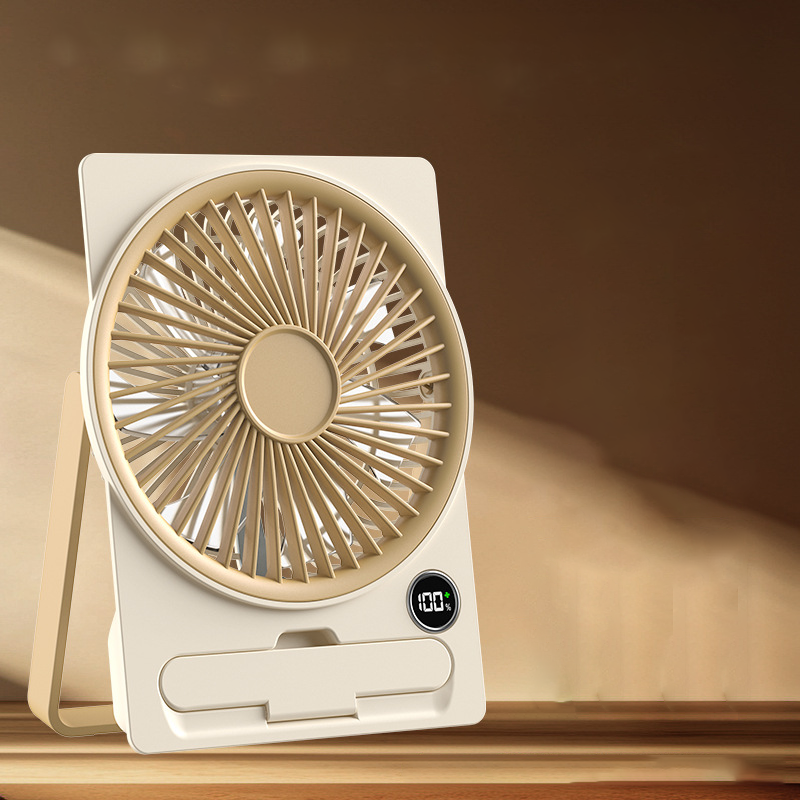 Portable Mini Fan Ultra-Flat Card Size with 6 Speeds & LCD Display